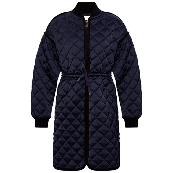 See By Chloe Jackets & Blazers - See By Chloe Quilted Satin Oversized Drawstring Waist Boho Coat Jacket